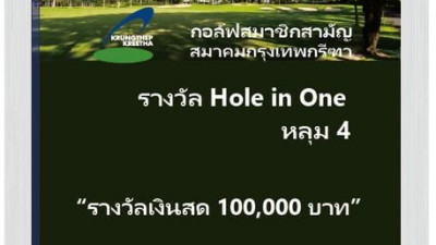 เพื่อนสมาชิกสามัญกรุงเทพกรีฑา เสาร์-อาทิตย์นี้ (26-26/11/65) เรามีนัดกันที่สมาคม และมาดูกันว่าใครจะเป็นผู้โชคดีรับรางวัล Hole in one จาก 4 หลุม ... ด้วยอภินันทนาการจากสมาชิกใจดีของเร