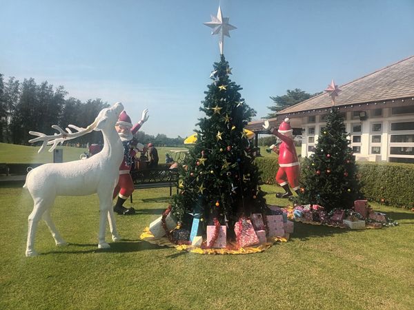 The Pine Golf Club 2 people people standing christmas tree and outdoors