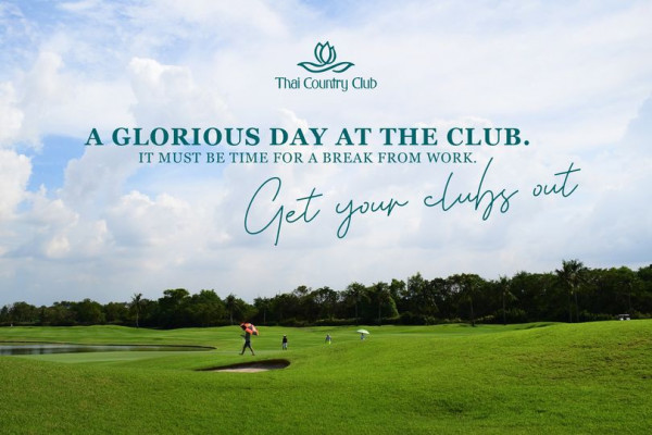 Thai Country Club 3 people grass golf course and Thai Country Club A GLORIOUS DAY AT THE CLUB IT MUST BE TIME FOR A BREAK FROM WORK Get your clubs out