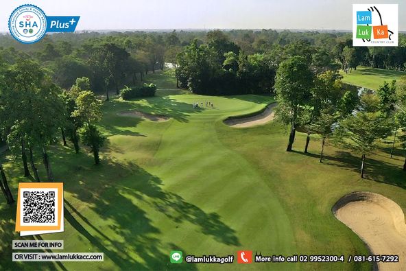 Lam Luk Ka Country Club grass golf course and text