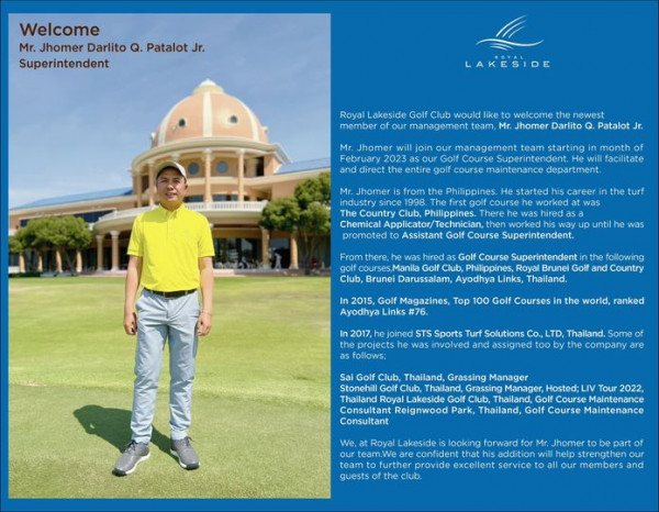 Royal Lakeside Golf Club 1 person standing outdoors and text