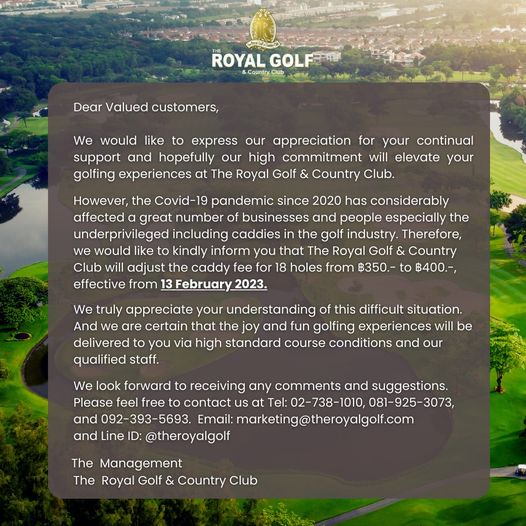 The Royal Golf amp Country Club outdoors and text