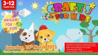 EVENT NEWS ::  Crafts For Kids In March – Origami for Kids