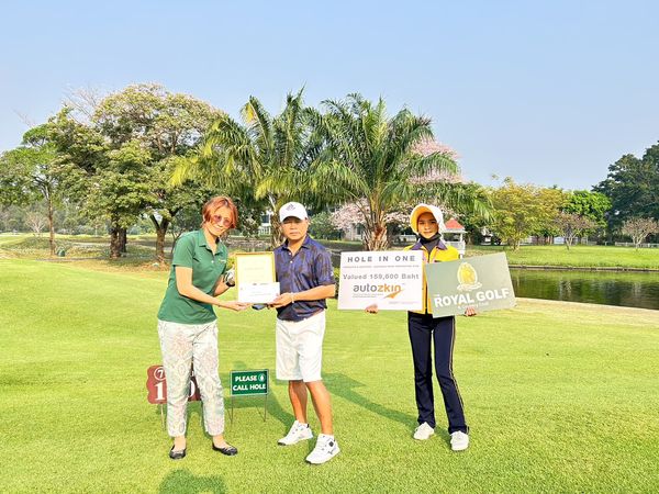 The Royal Golf amp Country Club 3 people people standing outdoors and HOLE IN ONE Valued 59 600 Baht autozk n ROYALGOLF ROYAL GOLF PLEASE CALL HOLE 1