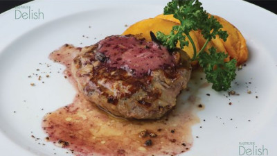 Grilled Beef Tenderloin with Red Wine Butter Sauc
