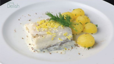 Poached Sea Bass in Lemongrass and Coconut Milk Sauc