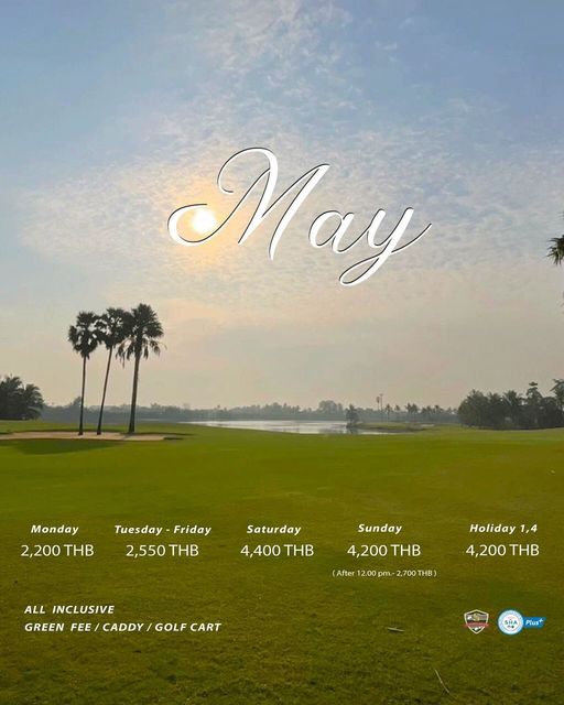 Suwan Golf amp Country Club golf golf course fog horizon grass and May Monday 2 200 THB Tuesday Friday 2 550 THB Saturday Sunday 4 400 THB 4 200 THB Ae1 00m 2 700THB pm 2 700 THB After Holiday 1 4 4 200 THB ALL INCLUSIVE GREEN FEE CADDY GOLF CART Plus