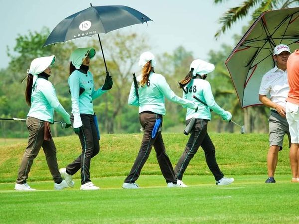 Bangpakong Riverside Country Club 5 people people golfing and golf course