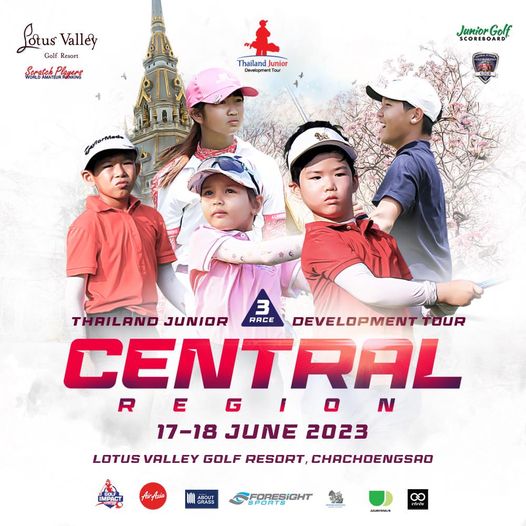 Lotus Valley Golf Resort 3 people people golfing and text
