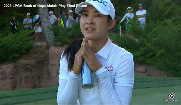 Bangpakong Riverside Country Club 6 people people golfing golf course and 2023 LPGA Bank of Hope Match Play Final Round SC CG