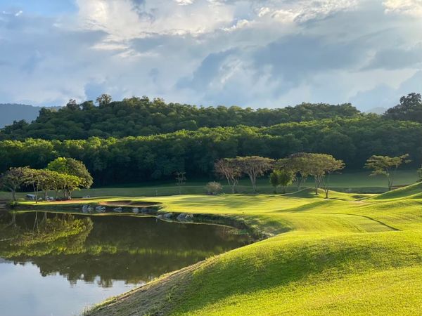 Bangpakong Riverside Country Club golf golf course grass twilight and lake
