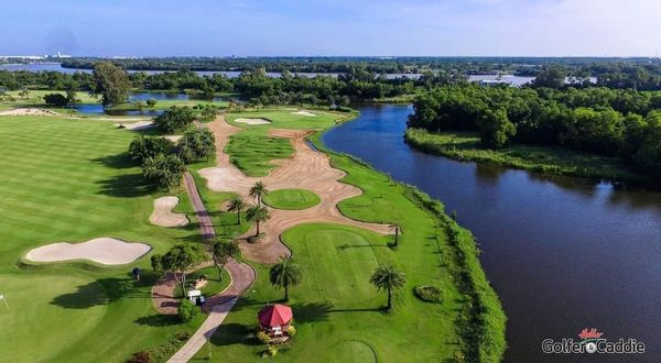 Bangpakong Riverside Country Club golf golf cart and golf course-3