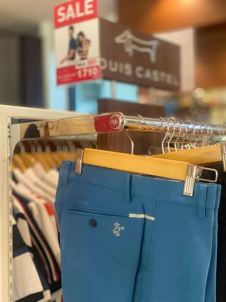 Bangpakong Riverside Country Club 2 people pants and text