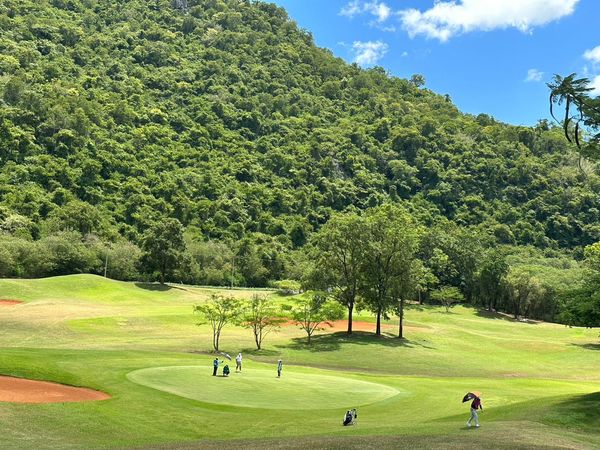 Bangpakong Riverside Country Club 3 people people golfing and golf course