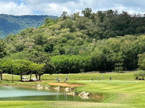 Bangpakong Riverside Country Club 5 people people golfing golf course mountain grass and park