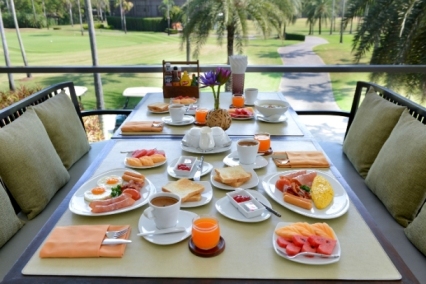 Lotus Valley Golf Resort smoked salmon and golf course