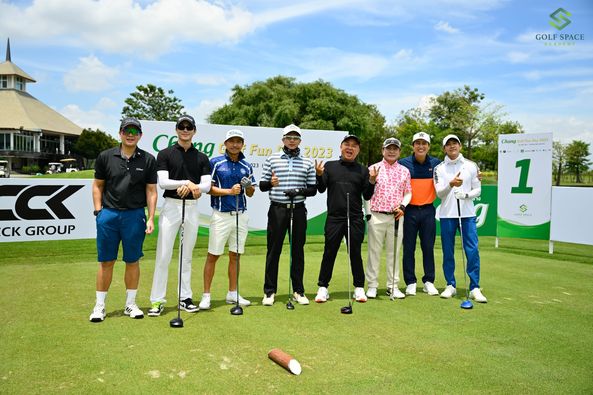 The RG City Golf Club or The Royal Gems Golf City 8 people people golfing golf course and text