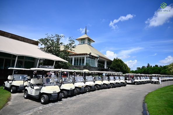 The RG City Golf Club or The Royal Gems Golf City golf golf cart golf course and text