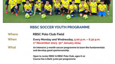 SPORTS NEWS :: RBSC Soccer Youth Programme Nov 2023 -Jan 2024