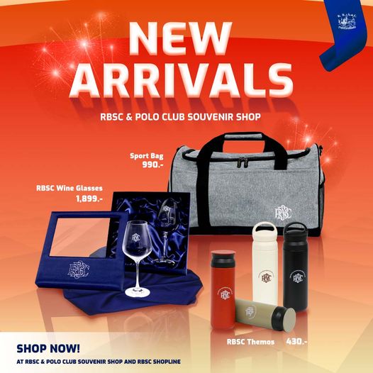 The Royal Bangkok Sports Club าศกริสาสโมสร NEW ARRIVALS RBSC POLO CLUB SOUVENIR SHOP Sport Bag 990 RB Wine Glasses 1 899 SHOP NOW AT RBSC POLO CLUB SOUVENIR SHOP AND RBSC SHOPLINE RBSC Themos 430