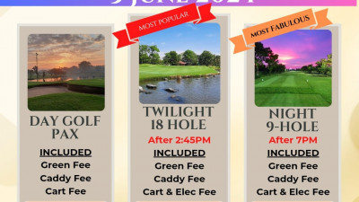 วันจันทร์ที่3 มิถุนายน วันหยุดพิเศษ มีทั้ง Day Golf&amp;Night Golf นะครับ รีบจองกันนะครับ 081-350-9454