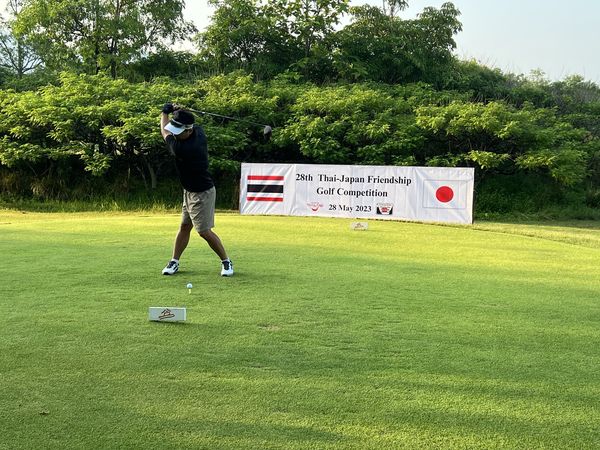 Chiangmai Highlands Golf and Spa Resort 1 person golfing skeet shooting golf course and 28th Thai Japan Friendship Golf Competition THAILAND 28 May 2023