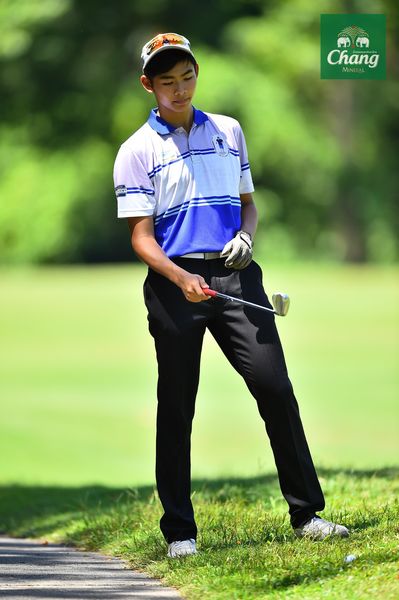 Alpinegolfresort Chiangmai 1 person golfing golf course and text