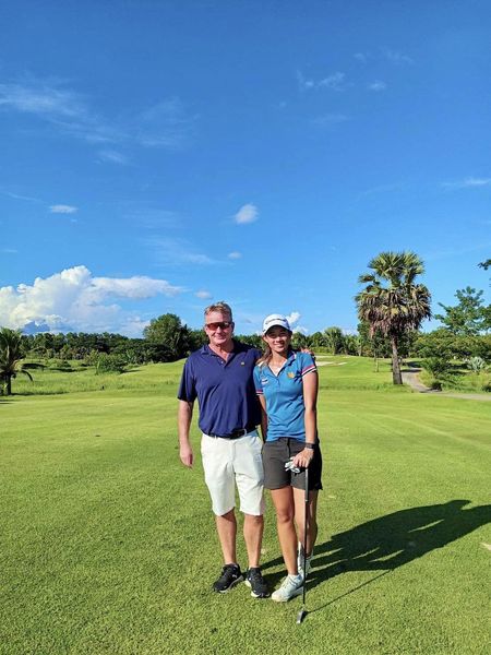 สนามกอล์ฟหริภุญชัย กอล์ฟคลับ nbsp 2 people people golfing golf cart and golf course-3