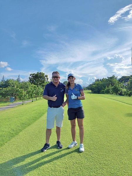 สนามกอล์ฟหริภุญชัย กอล์ฟคลับ nbsp 2 people people golfing golf cart and golf course