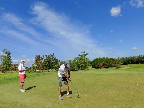 สนามกอล์ฟหริภุญชัย กอล์ฟคลับ 2 people people playing sports nature and golf course