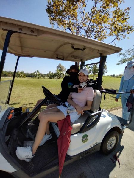 สนามกอล์ฟหริภุญชัย กอล์ฟคลับ 2 people golf cart and outdoors