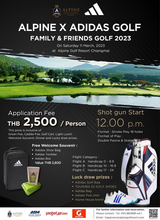 Alpinegolfresort Chiangmai golf course and text