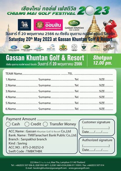 Gassan Khuntan Golf amp Resort Thailand 1 person