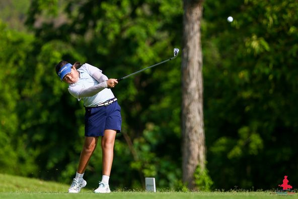 Alpinegolfresort Chiangmai 1 person golfing golf course and text-3
