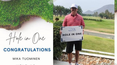 𝗖𝗼𝗻𝗴𝗿𝗮𝘁𝘂𝗹𝗮𝘁𝗶𝗼𝗻𝘀 𝘁𝗼 𝗠𝗿.𝗠𝗶𝗸𝗮 𝗧𝘂𝗼𝗺𝗶𝗻𝗲𝗻 our hole in one winner at hole 8 Par 3, 141 yard at Palm Hills Golf Club &amp; Residence.