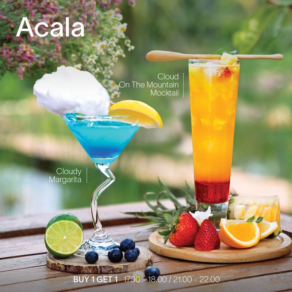 Kirimaya Khao Yai drink and Acala Cloud On The Mountain Mocktail Cloudy Margarita BUY BUY1GET1 1GET 17 00 8 00 21 00 22 00