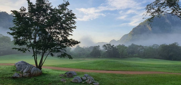 Khao Yai Country Club golf fog golf course and grass