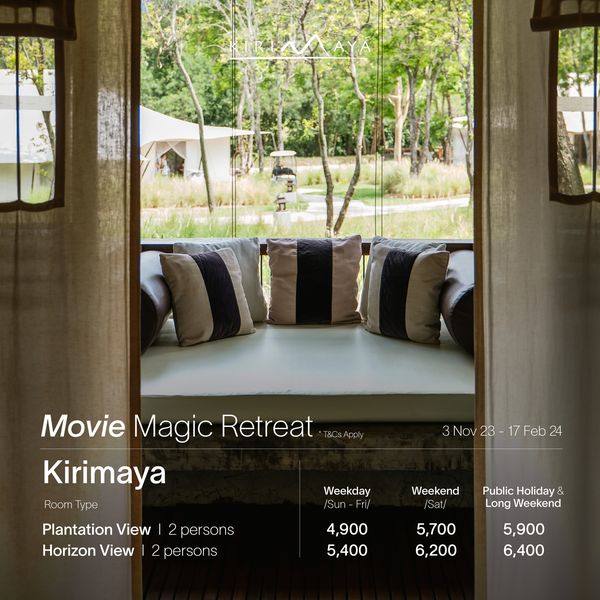 Kirimaya Khao Yai nbsp sliding door and 3Nov Movie Magic Retreat T C Apply Kirimaya Room Type Plantation View 2 persons pe Horizon View person Feb 24 Weekday Weekend Sat Public Holiday Long Weekend 4 900 5 400 5 700 6 200 5 900 6 400