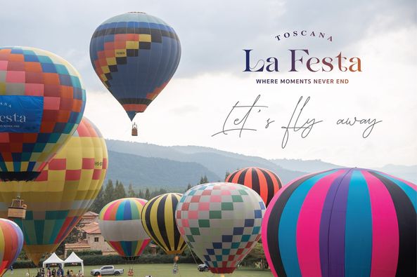 Toscana Valley balloon sky and HS BEN sta TOSCANA La Festa WHERE MOMENTS NEVER END fet flg away HS SD HS SD