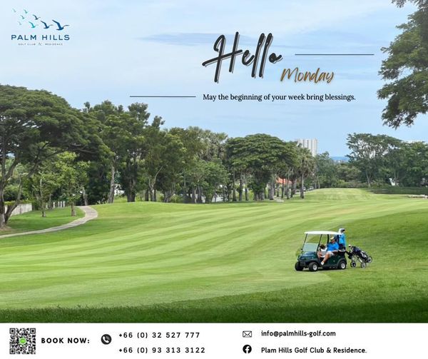 Palm Hills Golf Club amp Residence 1 person golf course grass and PALMHILLS BOLFEIVO BESIDESER PALM HILLS Hull Monday May the beginning of your week bring blessings BOOK NOW 66 0 32527777 527 777 66 0 32 66 0 93 313 3122 info palmhills golf com Plam Hills Golf Club Residence