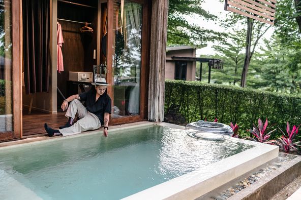 Mountain Creek Golf Resort And Residences 1 person and body of water