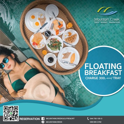Mountain Creek Golf Resort And Residences 1 person and Mountain Creek GOLF RESORT RESIDENCES FLOATING BREAKFAST CHARGE 300 TRAY RESERVATION f MOUNTAINCREEKGOLFRESORT MOUNTAINCREEK 044 56 088 0888853782 885