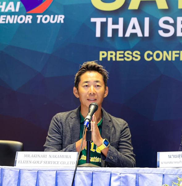 Panoramagolfclub 1 person standing and AI ENIOR TOUR THAI SE PRESS CONF MR AKINARI NAKAMURA ELIZEN GOLF SERVICE CO LTD atto1 นายสุ นายกสมาคมที