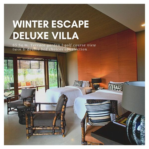 Mountain Creek Golf Resort And Residences furniture and WINTER ESCAPE DELUXE VILLA 65 Sq m Sq Terrace garden golf course view twin double bed choices of selection