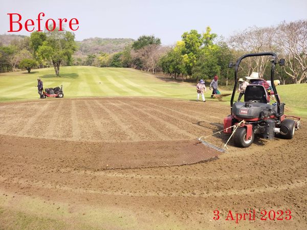 Panoramagolfclub 3 people grass golf course and Before 3 April 2023