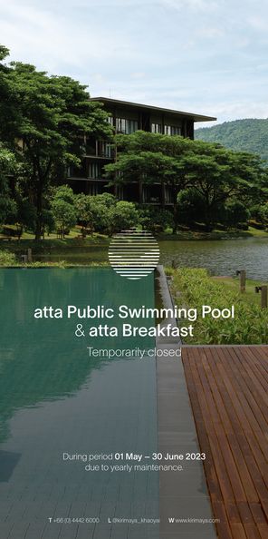 Kirimaya Khao Yai swimming pool and text