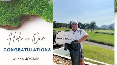 What a delight Tuesday for 𝗠𝗿.𝗝𝘂𝗸𝗸𝗮 𝗝𝗼𝗸𝗶𝗻𝗲𝗻 our hole in one winner at hole 8 Par 3 , 133 yard our golf course.