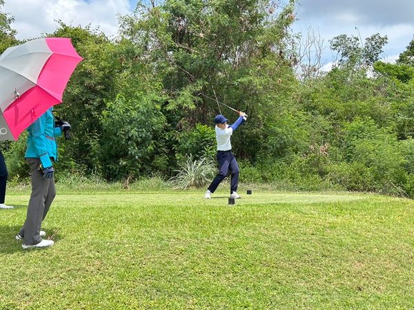 Panoramagolfclub 3 people people golfing golf cart frisbee grass and golf course