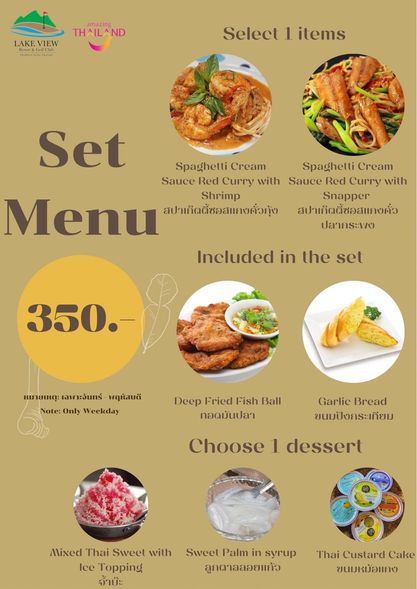 Lake View Resort amp Golf Club chow mein pasta and text