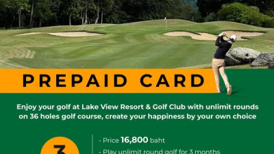 PREPAID CARD for sale, Enjoy your golf at Lake View Resort &amp; Golf Club with unlimit rounds on 36 holes golf course, create your happiness by your own choice